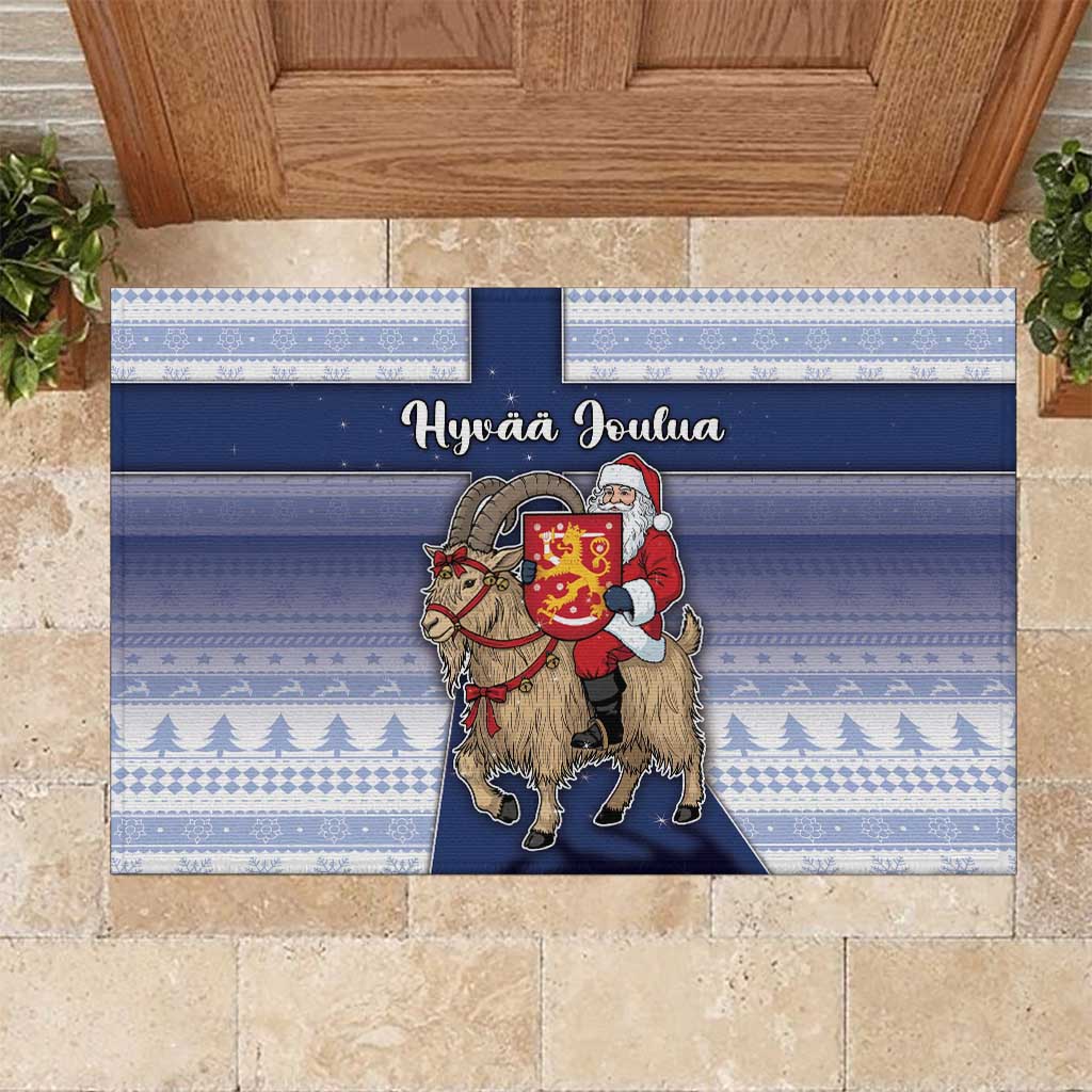 Finland Christmas Rubber Doormat Joulupukki With Coat Of Arms - Wonder Print Shop
