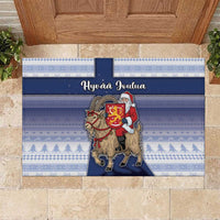Finland Christmas Rubber Doormat Joulupukki With Coat Of Arms - Wonder Print Shop