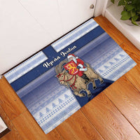 Finland Christmas Rubber Doormat Joulupukki With Coat Of Arms - Wonder Print Shop