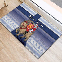 Finland Christmas Rubber Doormat Joulupukki With Coat Of Arms - Wonder Print Shop