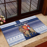 Finland Christmas Rubber Doormat Joulupukki With Coat Of Arms - Wonder Print Shop