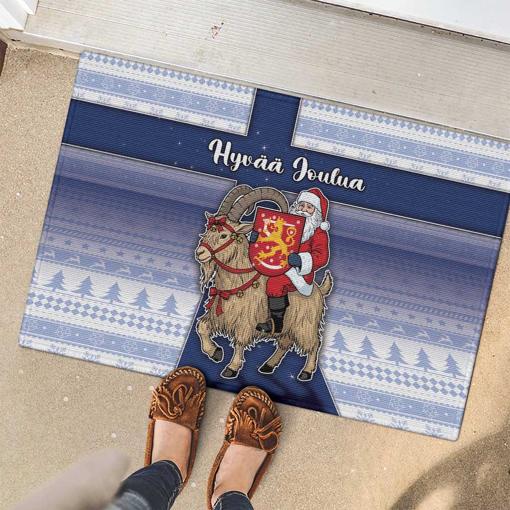 Finland Christmas Rubber Doormat Joulupukki With Coat Of Arms - Wonder Print Shop