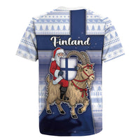 Finland Christmas Rugby Jersey Joulupukki With Coat Of Arms - Wonder Print Shop