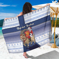 Finland Christmas Sarong Joulupukki With Coat Of Arms - Wonder Print Shop