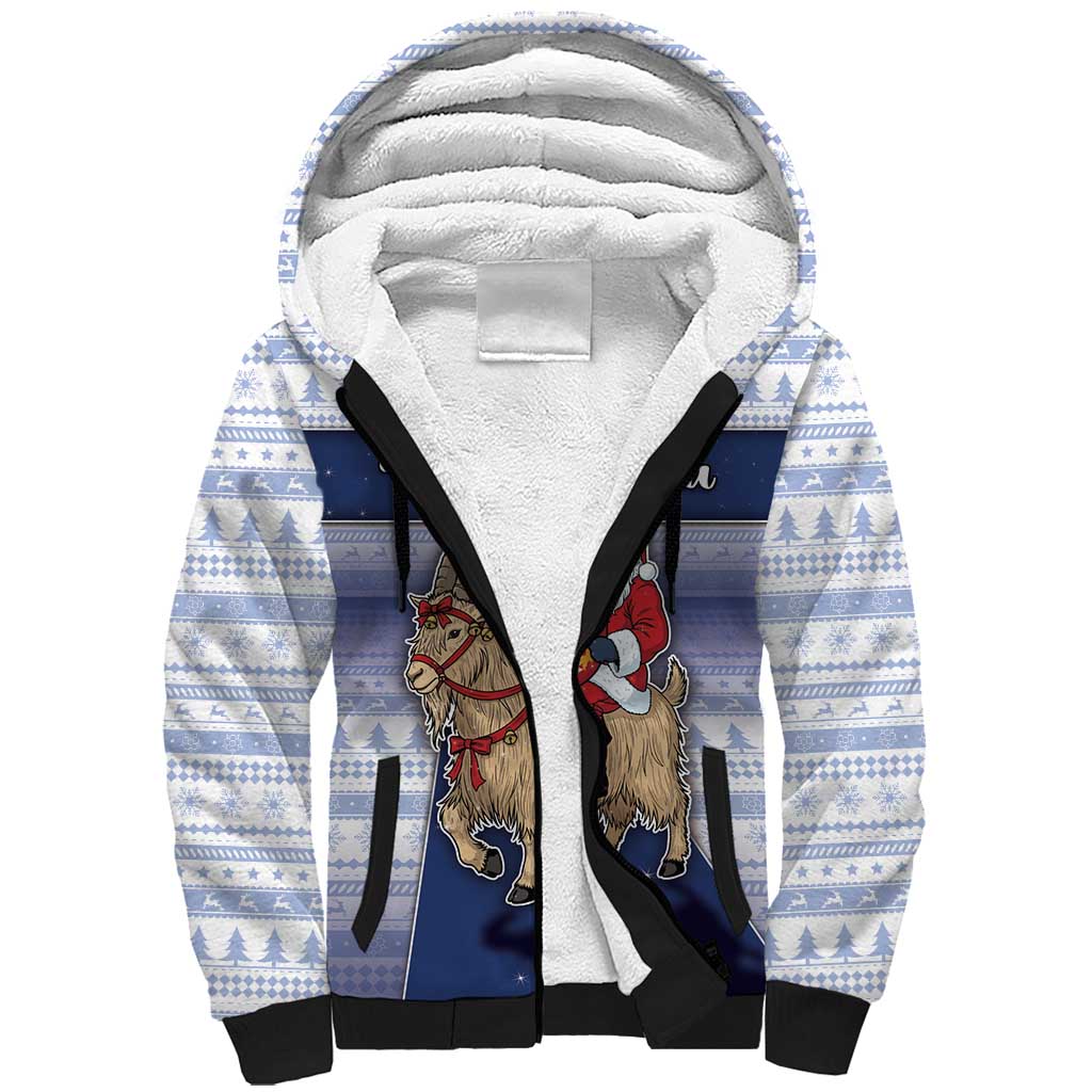 Finland Christmas Sherpa Hoodie Joulupukki With Coat Of Arms - Wonder Print Shop
