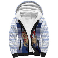 Finland Christmas Sherpa Hoodie Joulupukki With Coat Of Arms - Wonder Print Shop