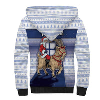 Finland Christmas Sherpa Hoodie Joulupukki With Coat Of Arms - Wonder Print Shop