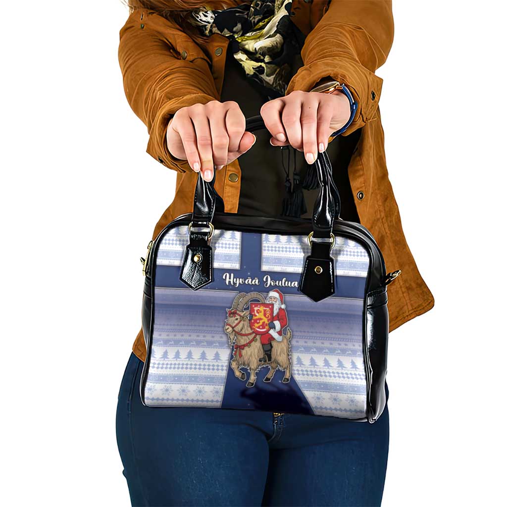 Finland Christmas Shoulder Handbag Joulupukki With Coat Of Arms - Wonder Print Shop