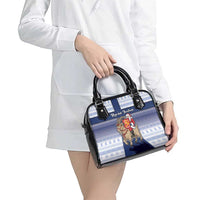 Finland Christmas Shoulder Handbag Joulupukki With Coat Of Arms - Wonder Print Shop