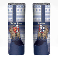 Finland Christmas Skinny Tumbler Joulupukki With Coat Of Arms - Wonder Print Shop