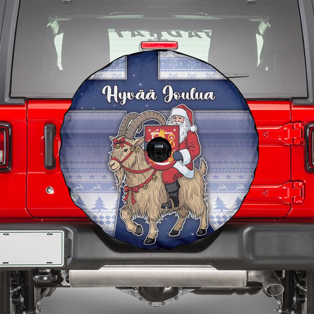 Finland Christmas Spare Tire Cover Joulupukki With Coat Of Arms - Wonder Print Shop