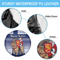 Finland Christmas Spare Tire Cover Joulupukki With Coat Of Arms - Wonder Print Shop