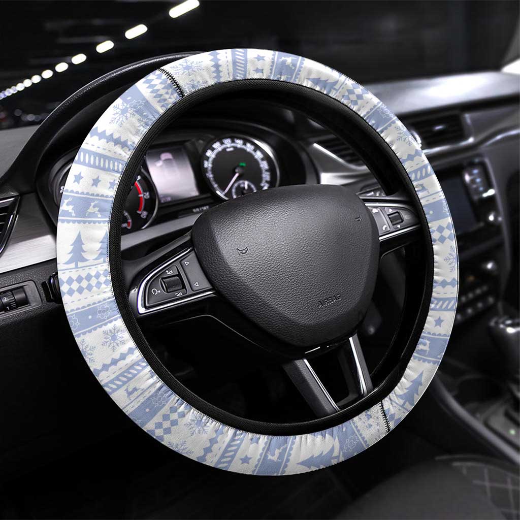 Finland Christmas Steering Wheel Cover Joulupukki With Coat Of Arms - Wonder Print Shop