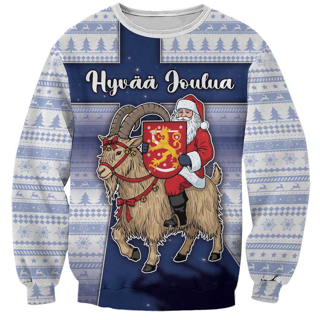 Finland Christmas Sweatshirt Joulupukki With Coat Of Arms - Wonder Print Shop