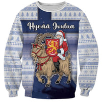 Finland Christmas Sweatshirt Joulupukki With Coat Of Arms - Wonder Print Shop