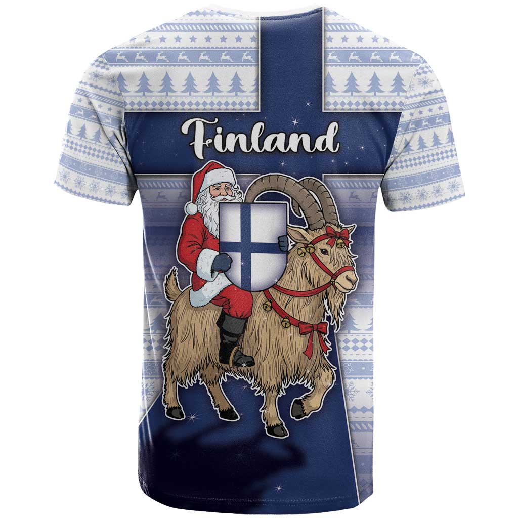 Finland Christmas T Shirt Joulupukki With Coat Of Arms - Wonder Print Shop