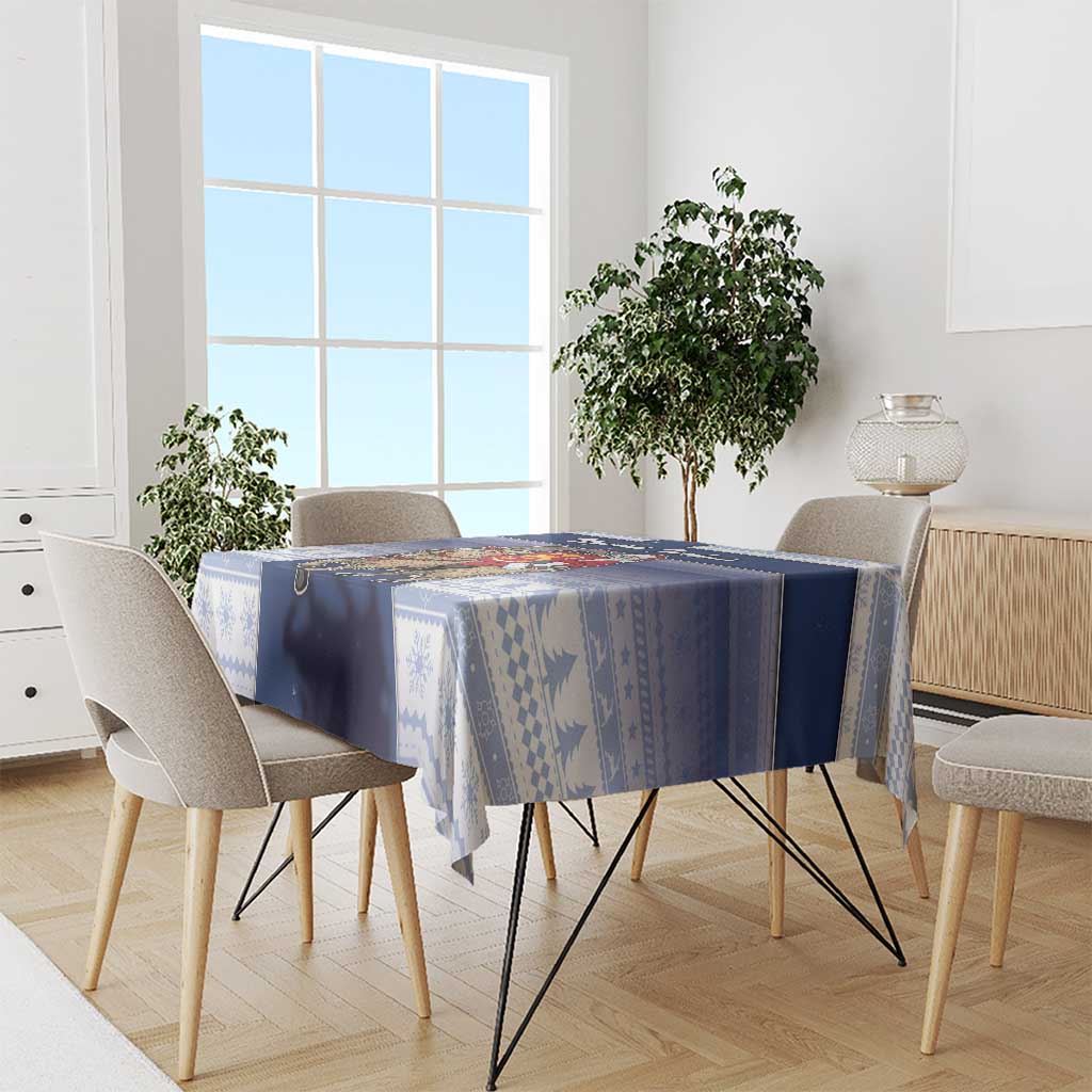 Finland Christmas Tablecloth Joulupukki With Coat Of Arms - Wonder Print Shop