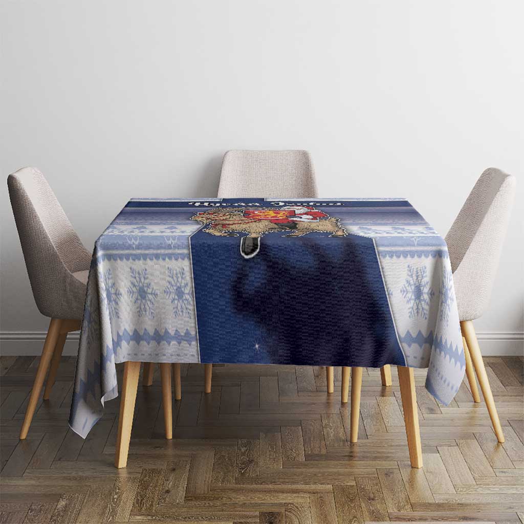 Finland Christmas Tablecloth Joulupukki With Coat Of Arms - Wonder Print Shop