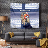 Finland Christmas Tapestry Joulupukki With Coat Of Arms - Wonder Print Shop