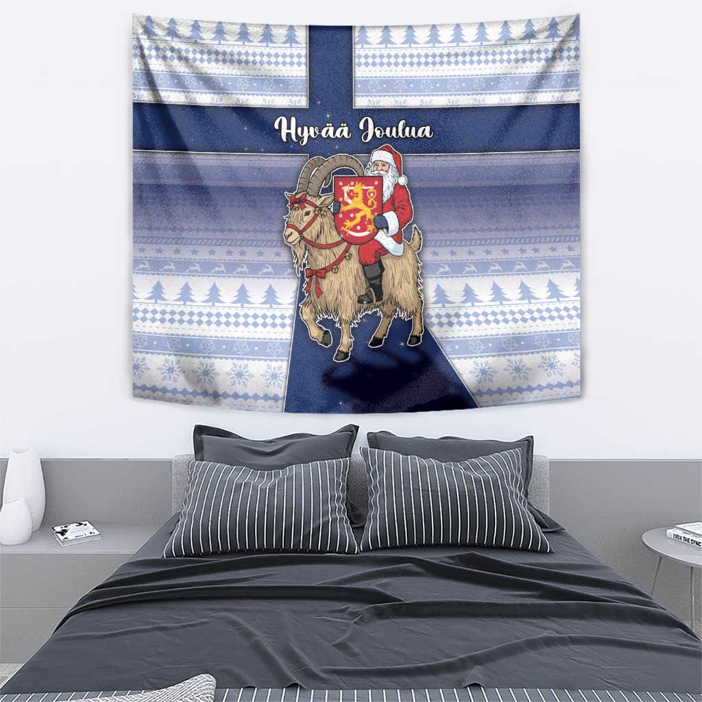 Finland Christmas Tapestry Joulupukki With Coat Of Arms - Wonder Print Shop