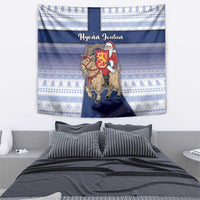 Finland Christmas Tapestry Joulupukki With Coat Of Arms - Wonder Print Shop