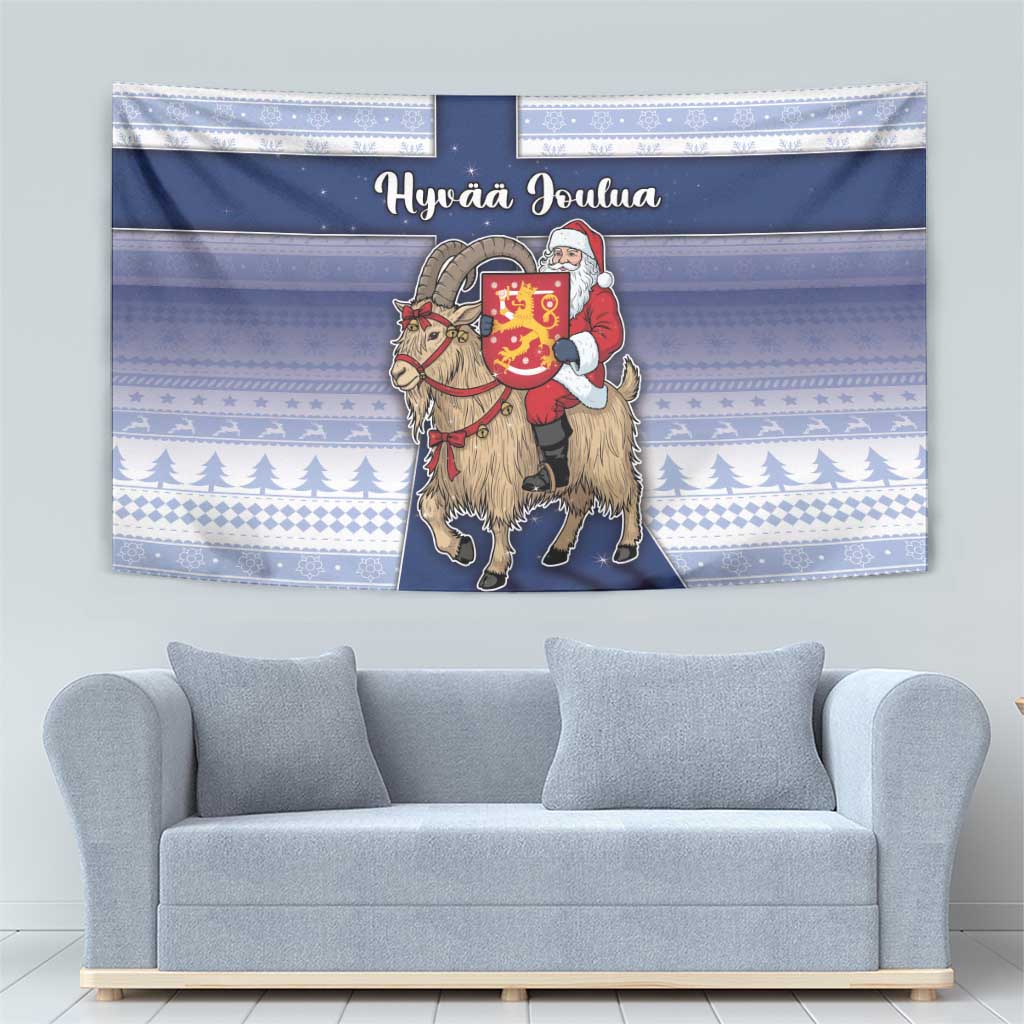 Finland Christmas Tapestry Joulupukki With Coat Of Arms - Wonder Print Shop