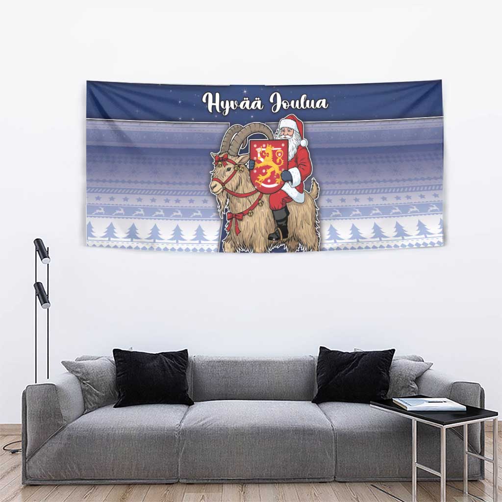 Finland Christmas Tapestry Joulupukki With Coat Of Arms - Wonder Print Shop