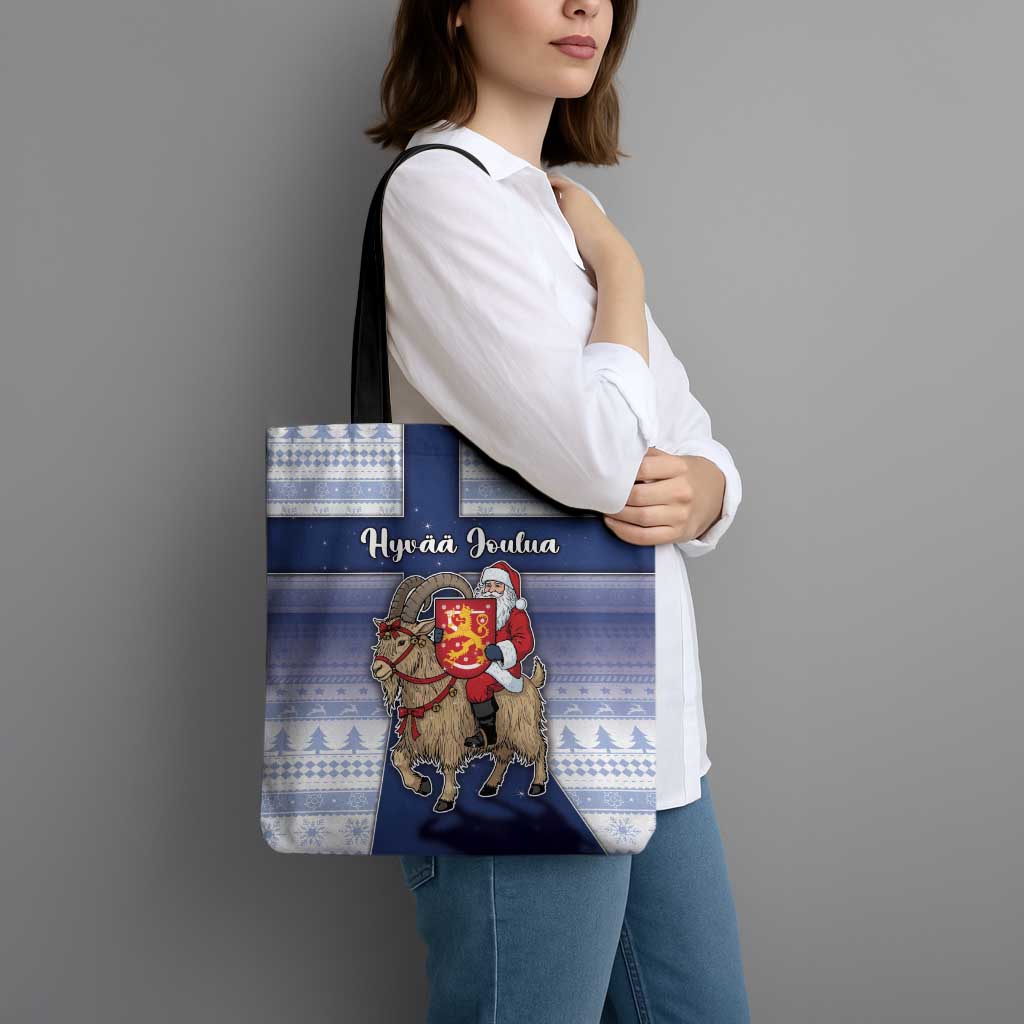 Finland Christmas Tote Bag Joulupukki With Coat Of Arms - Wonder Print Shop