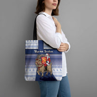 Finland Christmas Tote Bag Joulupukki With Coat Of Arms - Wonder Print Shop