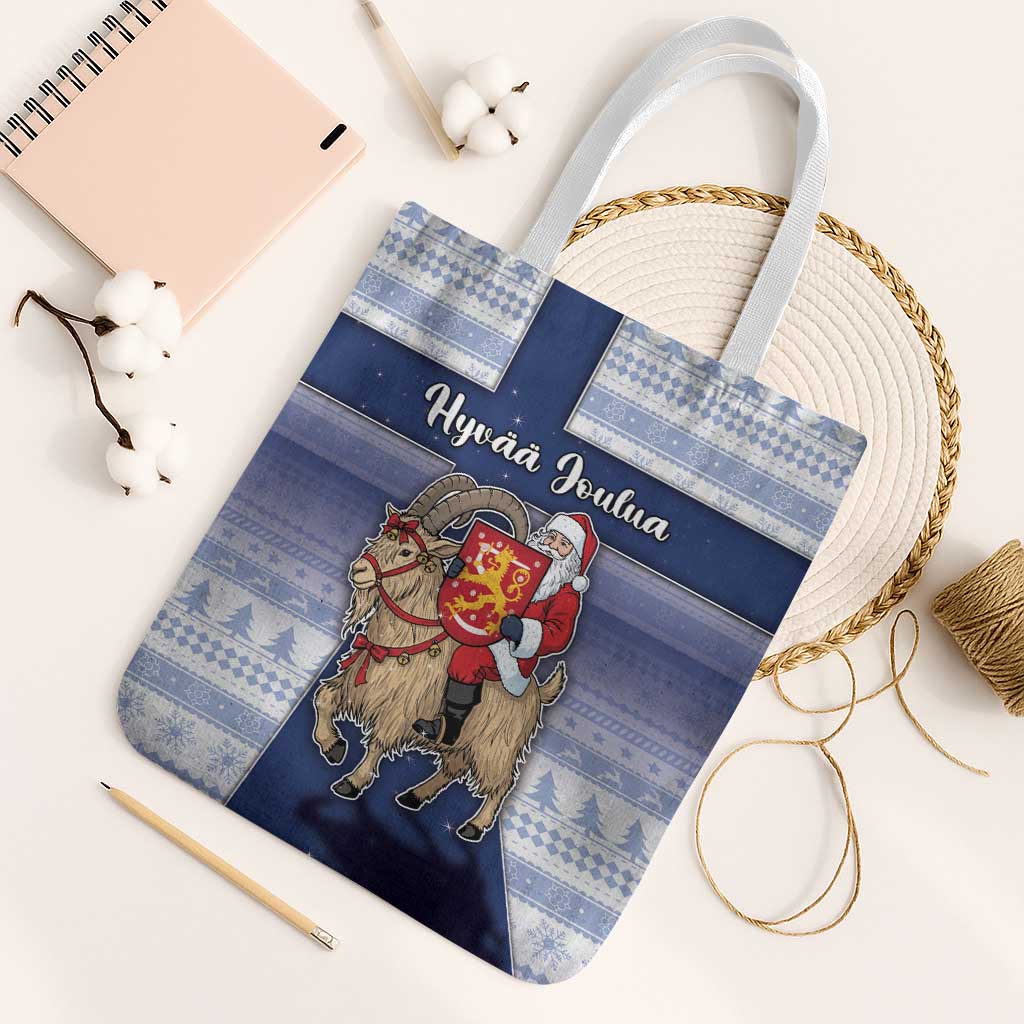 Finland Christmas Tote Bag Joulupukki With Coat Of Arms - Wonder Print Shop