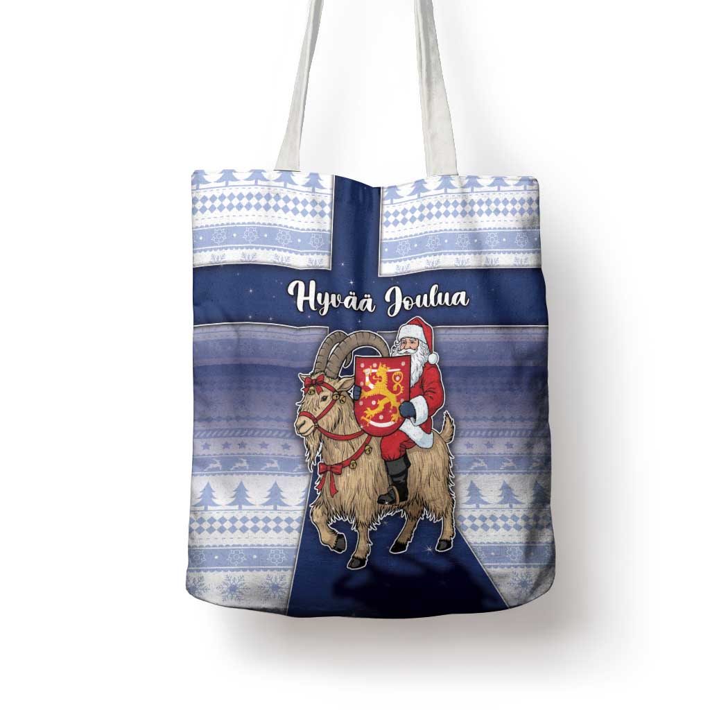 Finland Christmas Tote Bag Joulupukki With Coat Of Arms - Wonder Print Shop