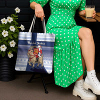 Finland Christmas Tote Bag Joulupukki With Coat Of Arms - Wonder Print Shop