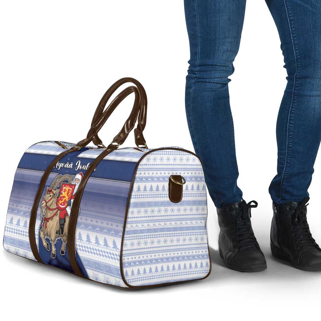 Finland Christmas Travel Bag Joulupukki With Coat Of Arms - Wonder Print Shop