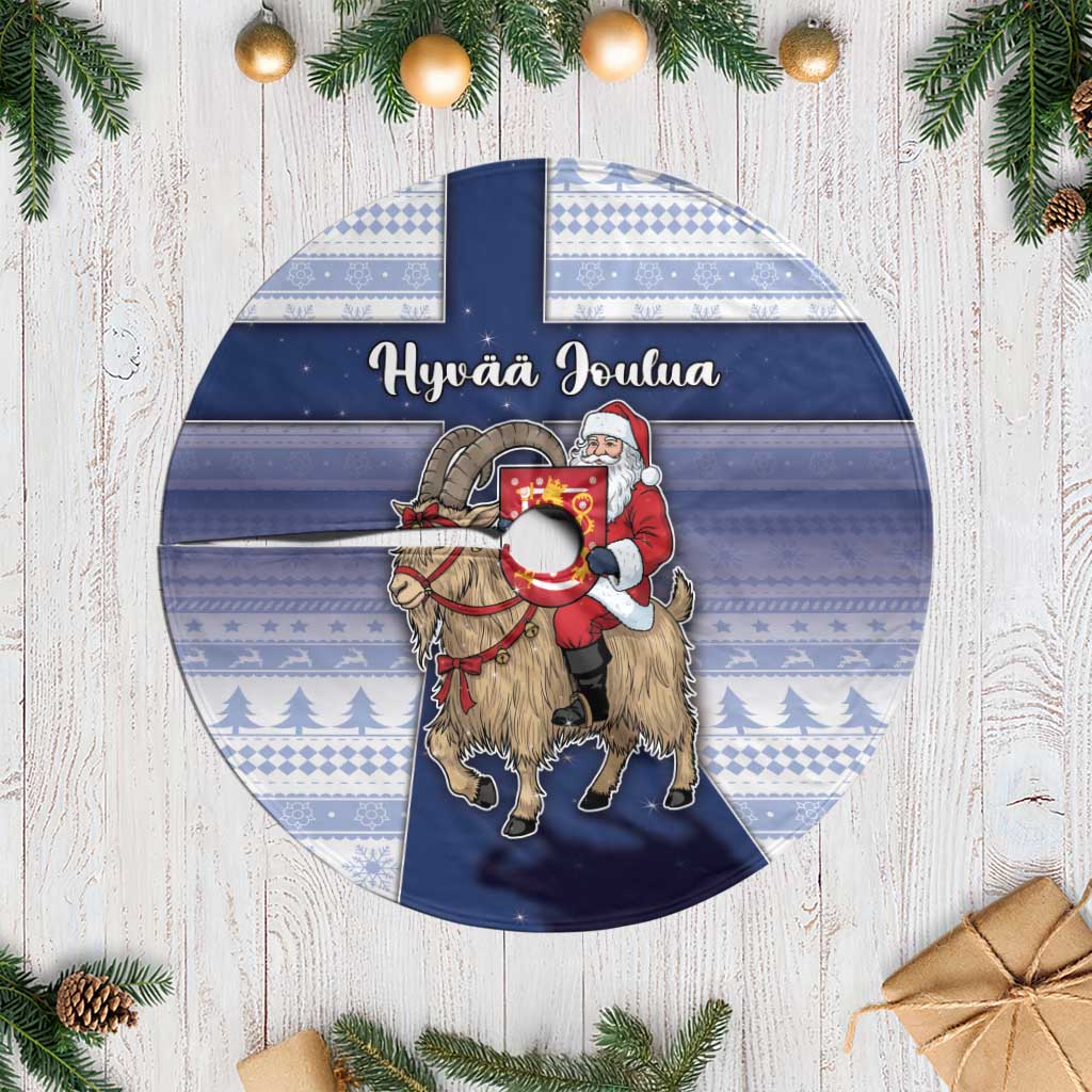 Finland Christmas Tree Skirt Joulupukki With Coat Of Arms - Wonder Print Shop