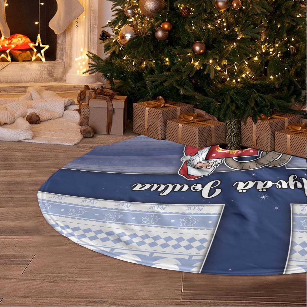 Finland Christmas Tree Skirt Joulupukki With Coat Of Arms - Wonder Print Shop