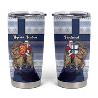 Finland Christmas Tumbler Cup Joulupukki With Coat Of Arms - Wonder Print Shop