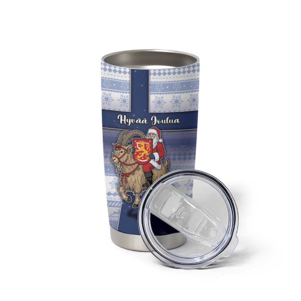 Finland Christmas Tumbler Cup Joulupukki With Coat Of Arms - Wonder Print Shop