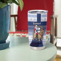 Finland Christmas Tumbler Cup Joulupukki With Coat Of Arms - Wonder Print Shop