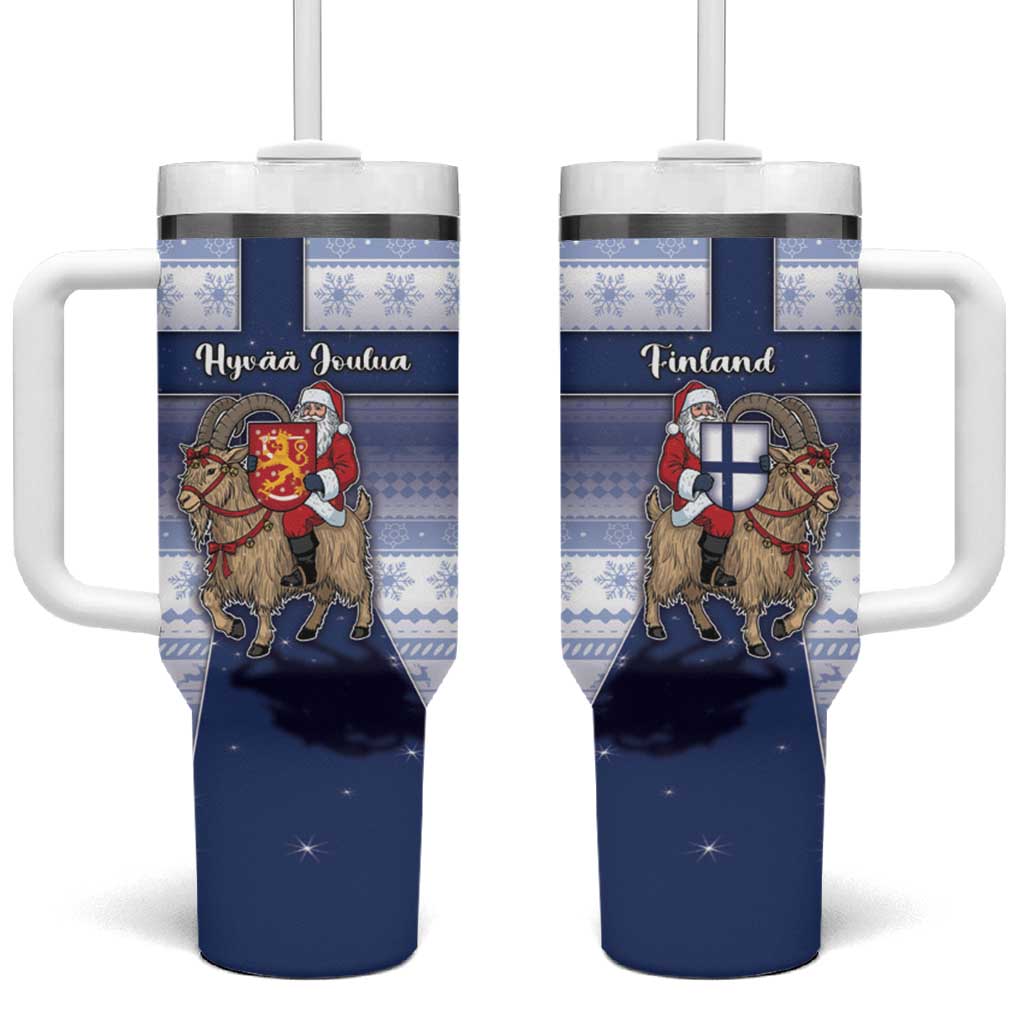 Finland Christmas Tumbler With Handle Joulupukki With Coat Of Arms - Wonder Print Shop