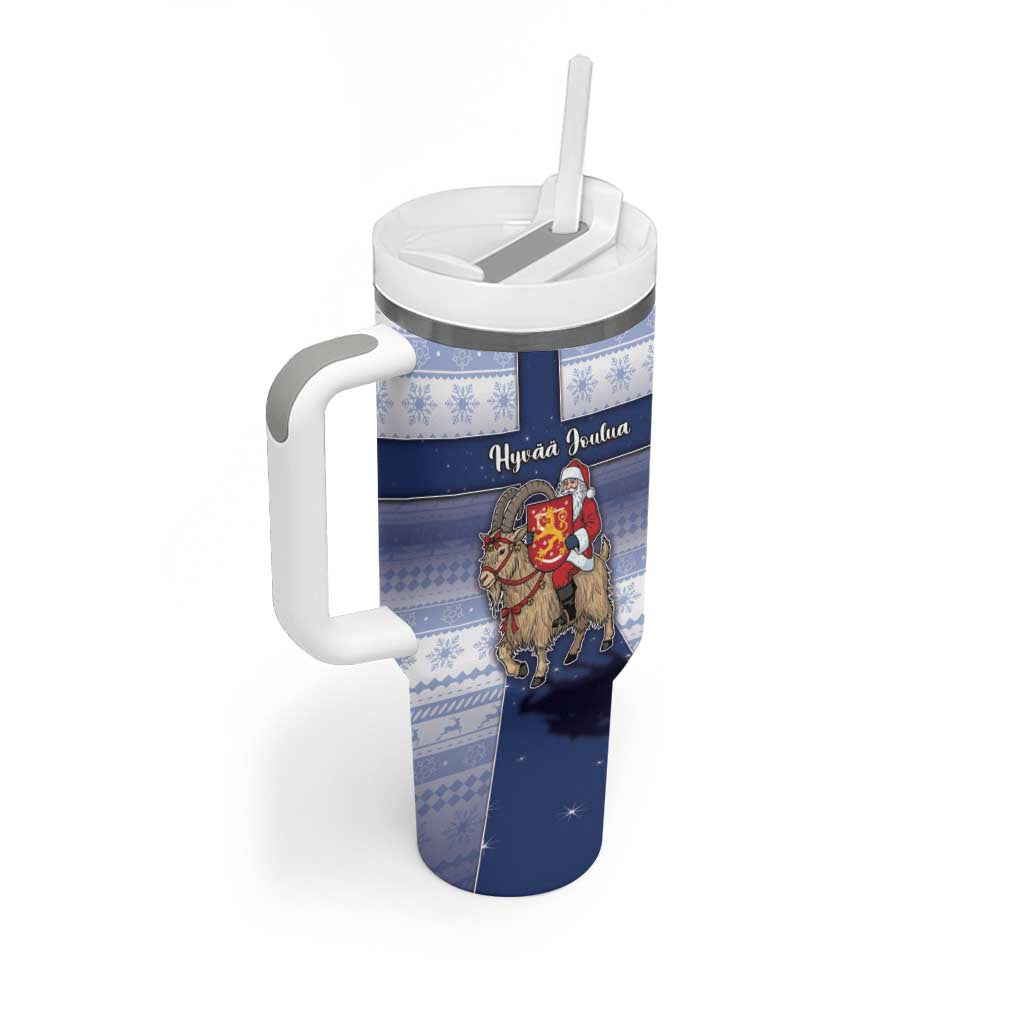 Finland Christmas Tumbler With Handle Joulupukki With Coat Of Arms - Wonder Print Shop