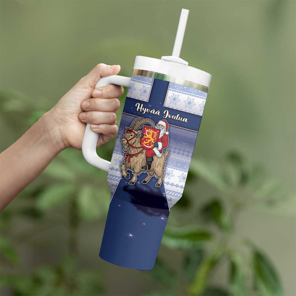 Finland Christmas Tumbler With Handle Joulupukki With Coat Of Arms - Wonder Print Shop
