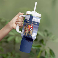 Finland Christmas Tumbler With Handle Joulupukki With Coat Of Arms - Wonder Print Shop