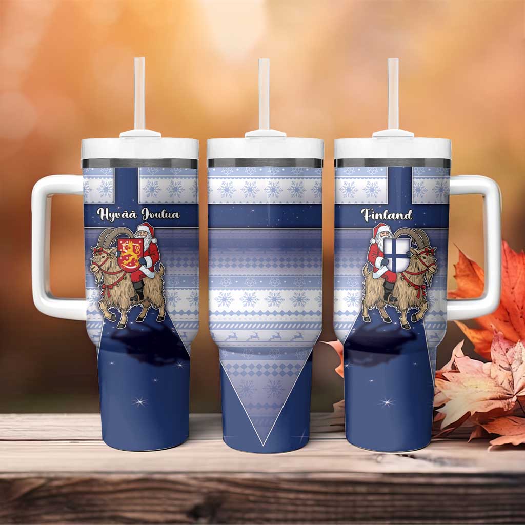 Finland Christmas Tumbler With Handle Joulupukki With Coat Of Arms - Wonder Print Shop