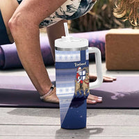 Finland Christmas Tumbler With Handle Joulupukki With Coat Of Arms - Wonder Print Shop