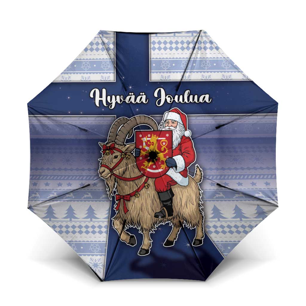 Finland Christmas Umbrella Joulupukki With Coat Of Arms - Wonder Print Shop