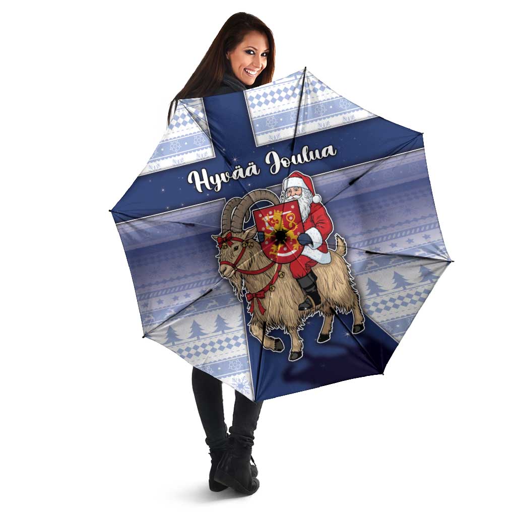 Finland Christmas Umbrella Joulupukki With Coat Of Arms - Wonder Print Shop