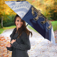 Finland Christmas Umbrella Joulupukki With Coat Of Arms - Wonder Print Shop