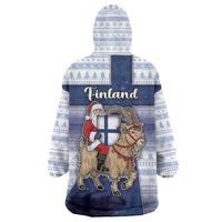 Finland Christmas Wearable Blanket Hoodie Joulupukki With Coat Of Arms - Wonder Print Shop