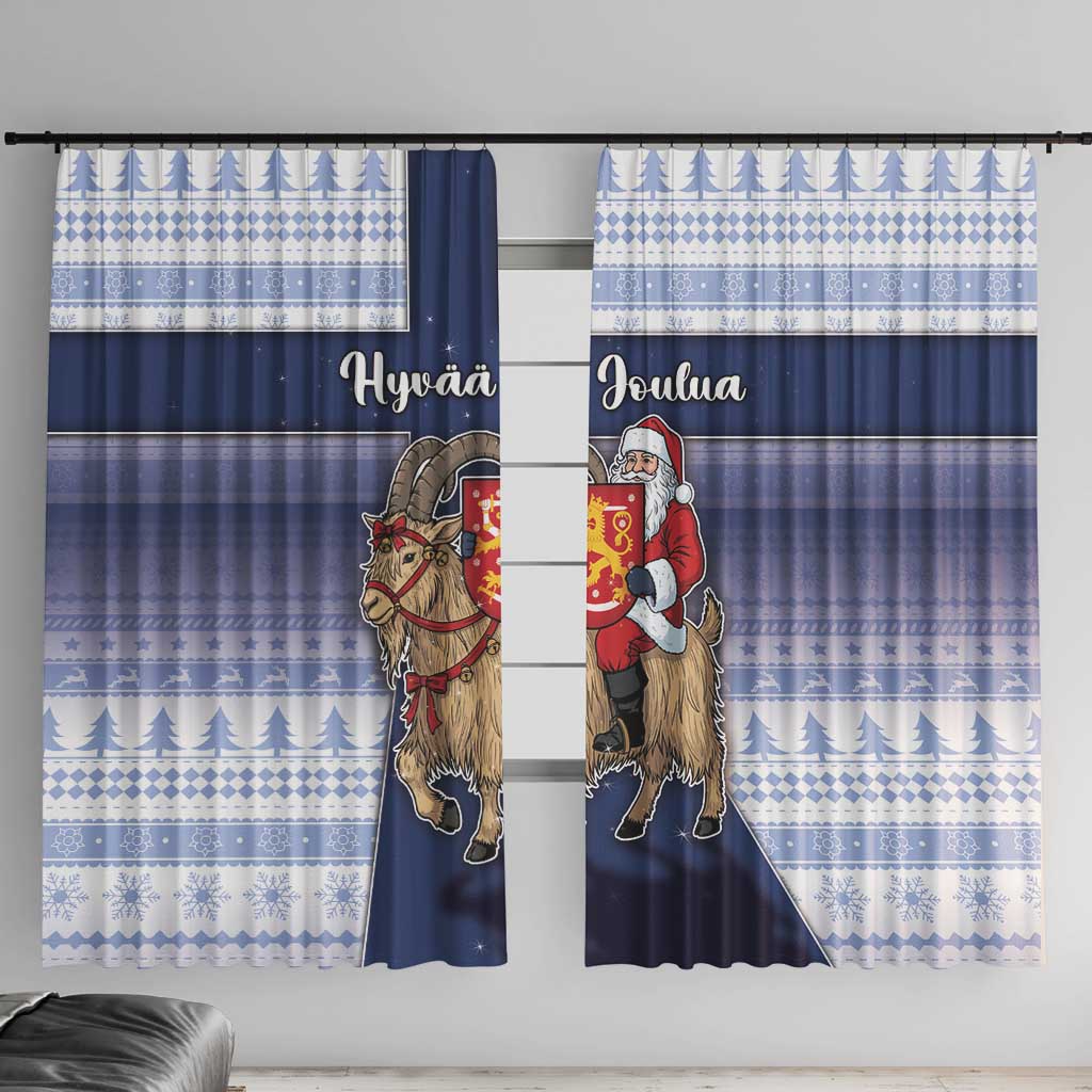Finland Christmas Window Curtain Joulupukki With Coat Of Arms - Wonder Print Shop