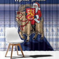 Finland Christmas Window Curtain Joulupukki With Coat Of Arms - Wonder Print Shop